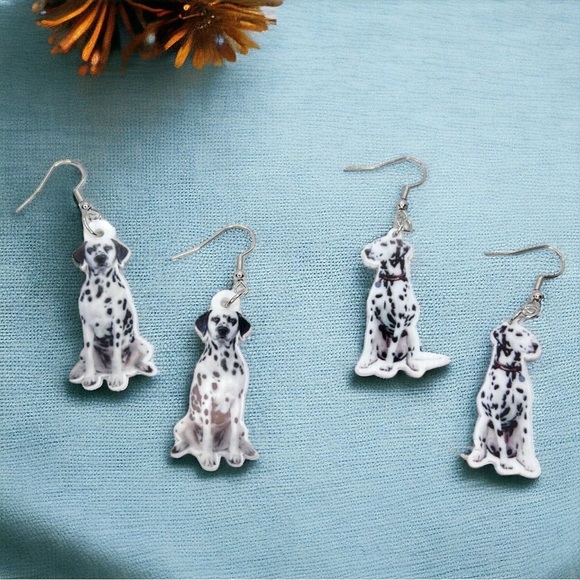 Charming NWT Dalmatian Earrings - Perfect Dog Mom Jewelry, Cute Dog Accessories - Picture 5 of 5